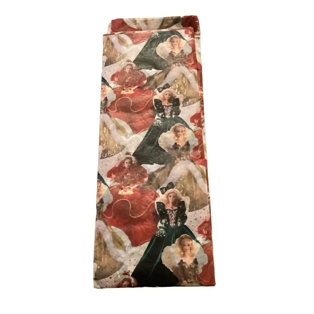 Vintage Barbie Holiday Wrapping Paper Gift Wrap Nwot